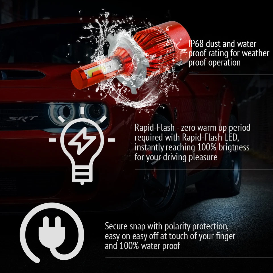 XENTEC LED HID Headlight Conversion kit H4 9003 6000K for 2006-2013 Isuzu NQR - Image 4 of 4