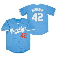 1947 Robinson #42 Brooklyn Baseball Jerseys Throwback Shirts Top Sewn Any Size