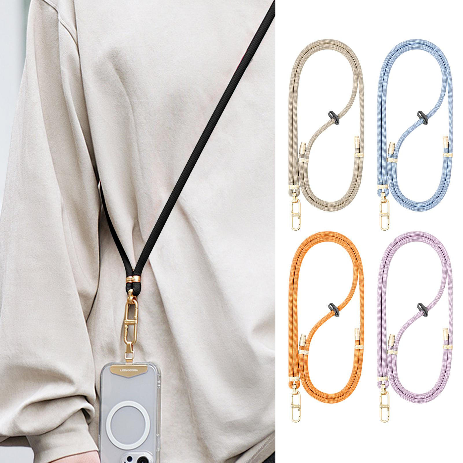 Universal Adjustable Length Cell Mobile Phone Lanyard Neck Strap Unisex Gift