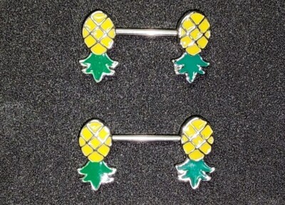 Upside Down Pineapple Nipple  Piercing Bar Barbells Fast USA Shipping 14g 