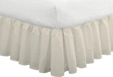 Bedding Ruffled Bedskirt Classic 14” drop length Gathered Styling Twin Ivory ...