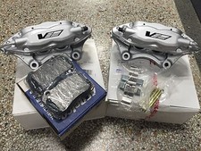 Cadillac Cts-v Brembo Silver 4 Piston Rear Calipers Pair W Gm Brake Pads Pins
