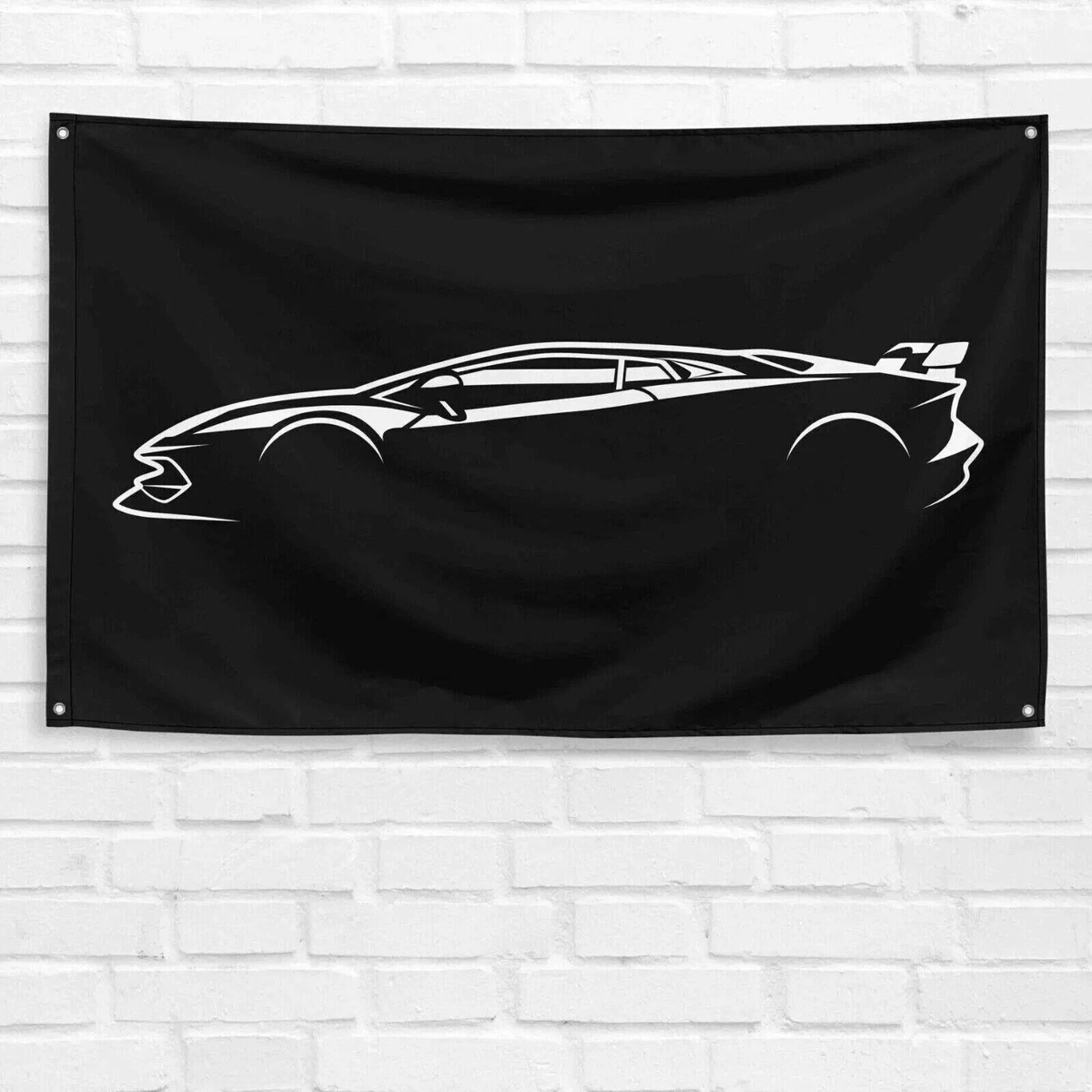 Grand Drapeau Lamborghini Racing USA - 150 Cm - Bannière Sport Mécanique