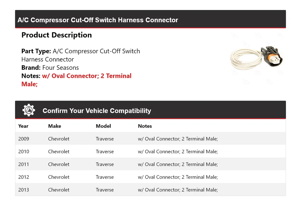 Conector de arnés transversal para Chevrolet 2009-13 4 estaciones 2010 2011 2012 Foto 2 de 4