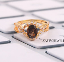 Natural Quartz Ring, Birthday Gift Ring, 925 Sterling Silver, Bridal Ring