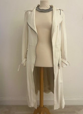 RIZAL Ivory White Lambs Leather Coat Size IT 42 UK 10 Designer Net A Porter Chic
