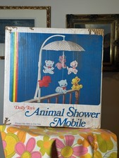 Adorable Vintage Dolly Toy's Animal Shower Crib Mobile 1970s