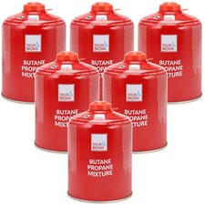 6 x Value Pack 450g Butane Propane Screw On Gas Cartridges Camping Canisters