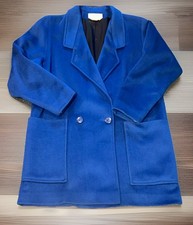 Vintage 100 Wool Pea Coat Cassidy Women  s Sz 2 Blue USA Double Breasted