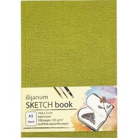Ilijanum Skizzenbuch Din A5 Blanko, Limette Hardcover 54 Seiten, 1 St.