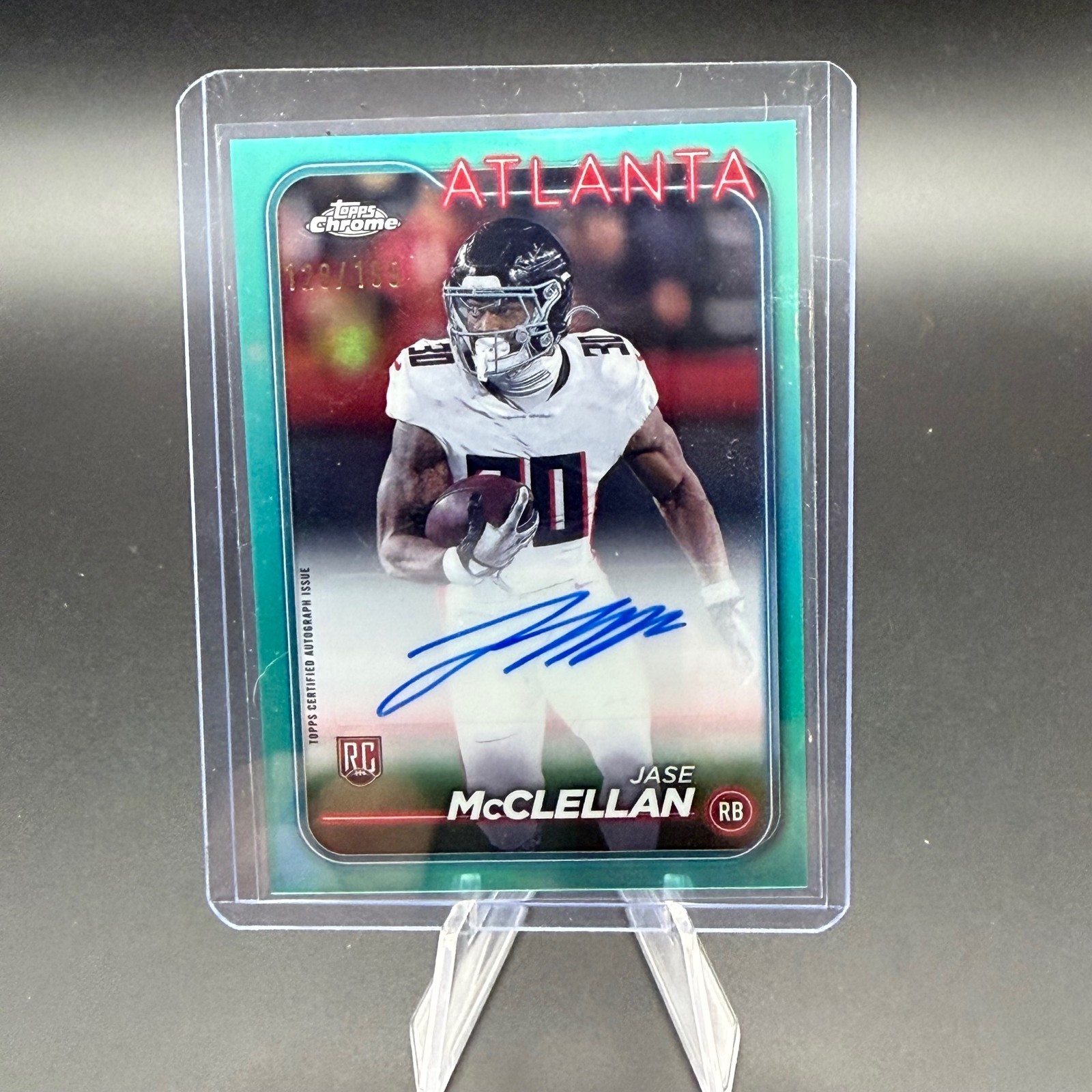 Jase McClellan 2024 Topps Chrome Rookie Autographs Aqua /199 #RA-JMC AU
