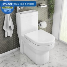 2 in 1 Close Coupled Toilet With Sink On Top Combo Space Saving Cloakroom Unit