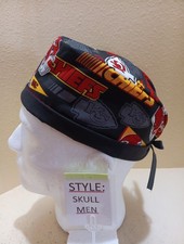 Kansas City Chiefs Pennant NFL Men's Skull/Chemo Surgical Scrub Hat/Cap Handmade