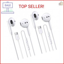 2 Pack of USB C Headphones for iPhone 17/17Pro/17Pro Max/16/16 Pro/16 Plus/16 Pr