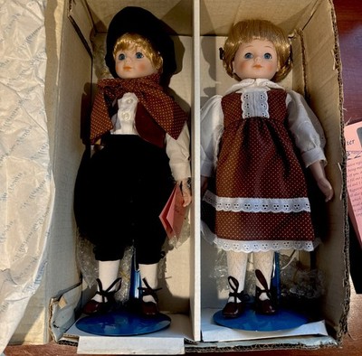 Vintage Marian Yu Designs Porcelain Doll Pair 1987 MYD Inc Boxed