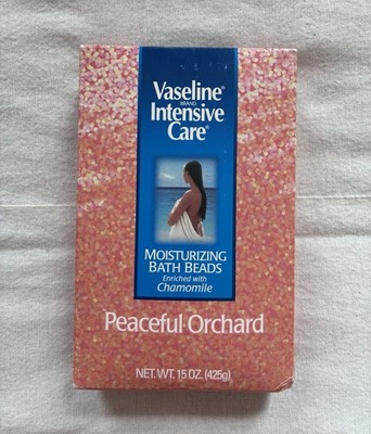 NOS SEALED 1990 s Vaseline Moisturizing Bath Beads Peaceful Orchard Chamomile