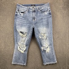 Judy Blue Los Angeles Womens Distressed Capri Jeans Skinny Fit Size 20W