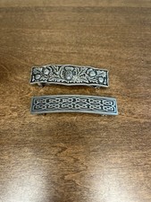 Oberon Metal Hair Barrette Pair Celtic Style Britannia Metal Floral