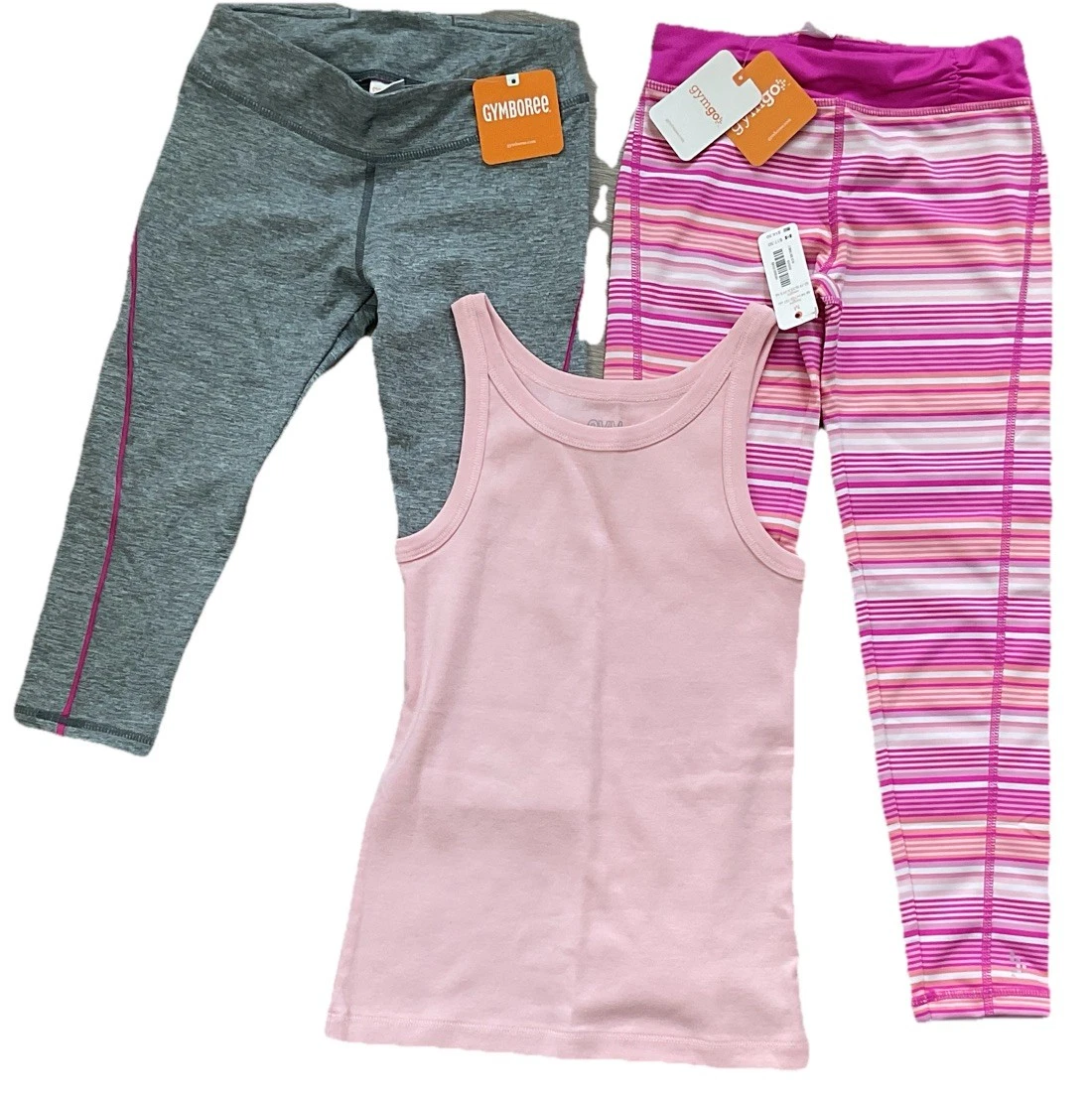 Gymboree Girls 7/8 Gymgo Top & Leggings Athletic Wear 3-PC Leggings Tank Top NWT