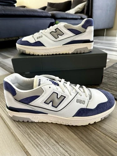 Men's New Balance 550 Casual Shoes Sneakers - White Blue BB550BWG