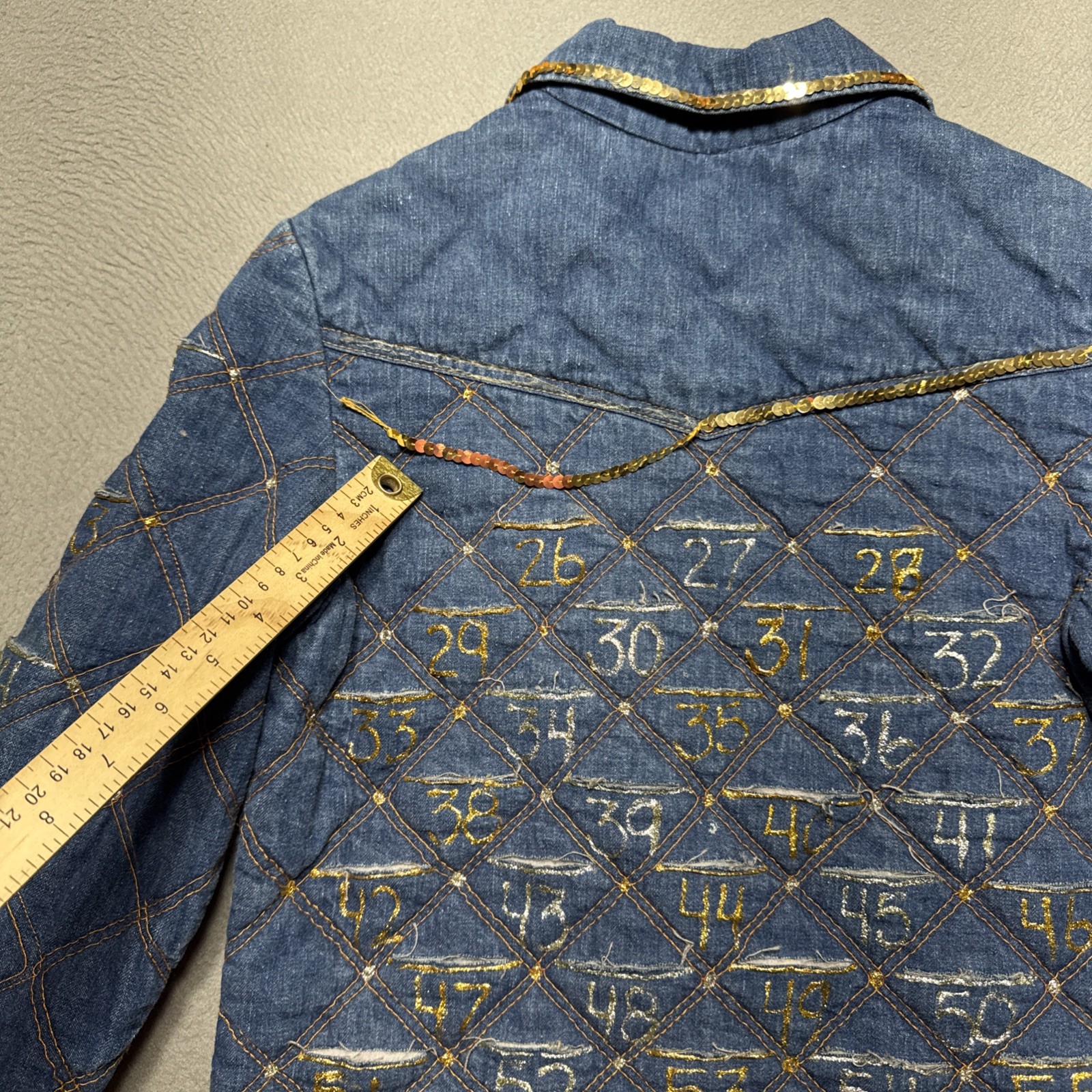 Vintage Lady Lee Denim Jacket Bandana Lined Youth Size 9/10 Quilted Glamour READ thumbnail 9