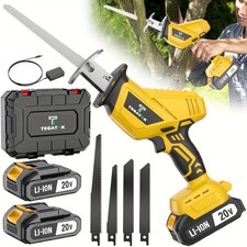 20V Newly Upgraded Electric Reciprocating Saw, Wireless HandSaw with LED Light