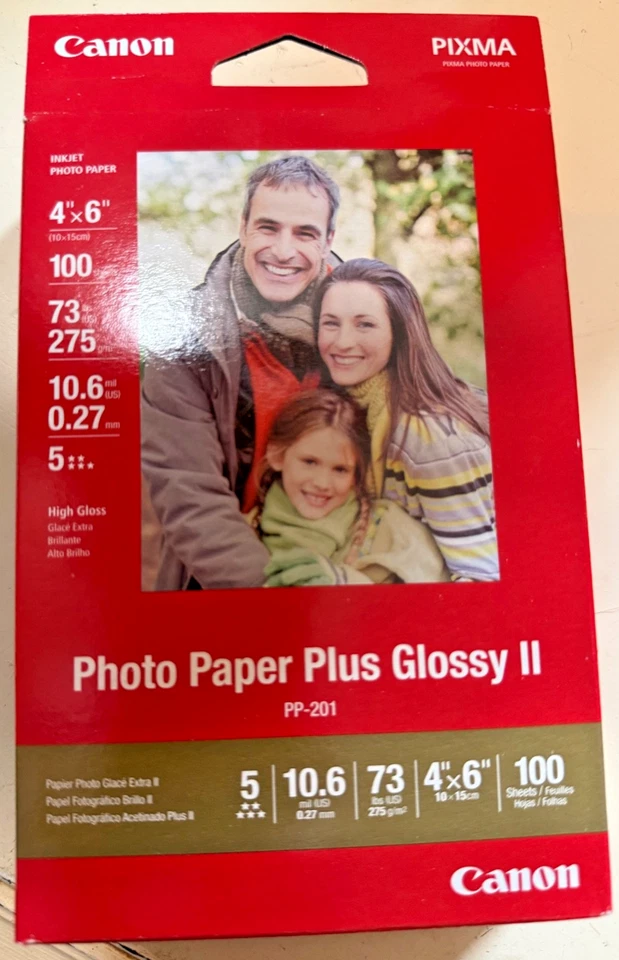 * Новый * Canon фотобумага плюс глянцевый II (PP-201) 4 x 6/100 листов в упаковке * новый * - Изображение 2 из 4