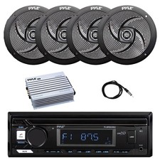 Pyle Marine Bluetooth Receiver, 4x 5.25" 180W Speakers, Amp, Antenna