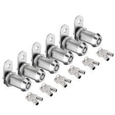 6 Pack Cabinet Locks With Keys 1-1/8 Inch Tubular Cam Lock Keyed Alike RV