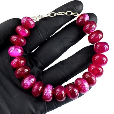 Tolles rundes Armband 274,00 kt Rubin Perlen bestes wundervoll RK 08 E735