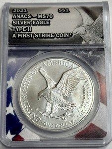 2021年 アメリカ イーグル 銀貨 MS70 最高鑑定品 シルバー ANACS 2021