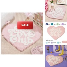 Eldone Self Love Club Rug Heart Shaped - Cute Bath Mat Non Slip Funky Aesthetic