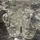 Anchor Hocking Glasses Vintage Clear Bubble 5 Oz Juice Tumblers 3.25" Tall Lot 6