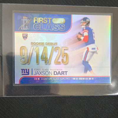 Topps 2025 Signature Class First Class Jaxson Dart New York Giants RC /25 FC-2