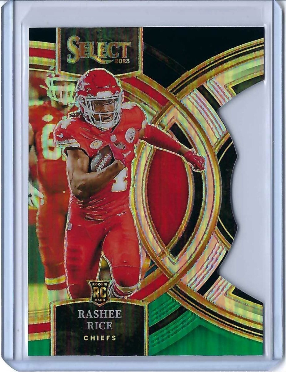2023 Panini Select - Premier Level Rashee Rice #132 Black & Green Prizm Die-Cut