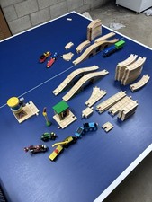 Lot of Thomas The Train Tank Engine Wooden Railway Track Trains Buildings Rare 