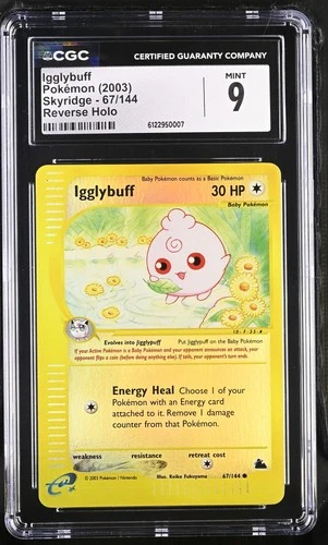 CGC 9 MINT Igglybuff 2003 Skyridge 67/144 Reverse Holo Pokemon Card