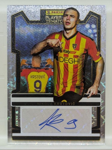 Tarjeta firmada por Nikola Krstovic Auto Panini Serie A Jugador del Partido Lecce - Imagen 1 de 3