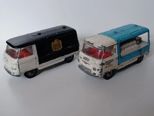 Vintage Corgi x 2 - COMMER 3/4 TON CHASSIS Lorry Car CO-OP Blue & White/Black
