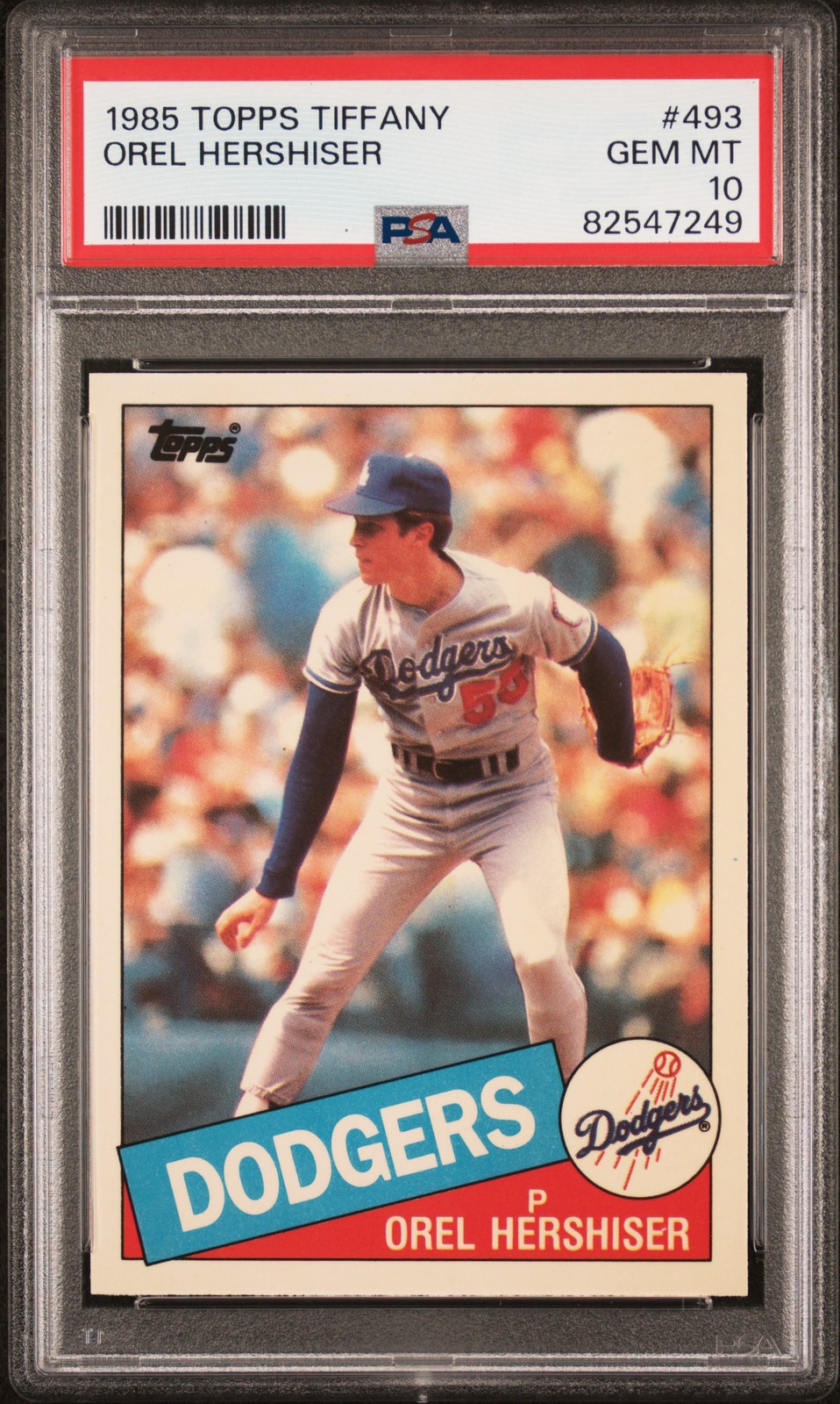 1985 TOPPS TIFFANY #493 OREL HERSHISER PSA 10