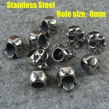 10pcs Stainless Steel "Skull" Bracelet Beard Beads Paracord Lanyard Bead LB232