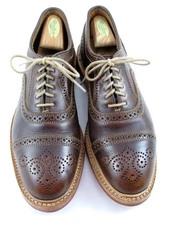 Allen Edmonds "STRANDMOK" Men's Leather Cap-Toe Oxfords 9 D Brown (673N)