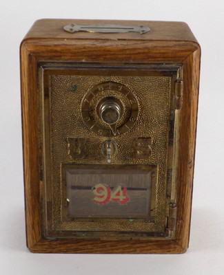 United States Post Office Mail Box Door Bank Combination Antique Damaged US