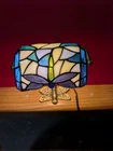 Mini Small Dragonfly Tiffany Style Stained Glass Banker Desk Table Lamp with ...