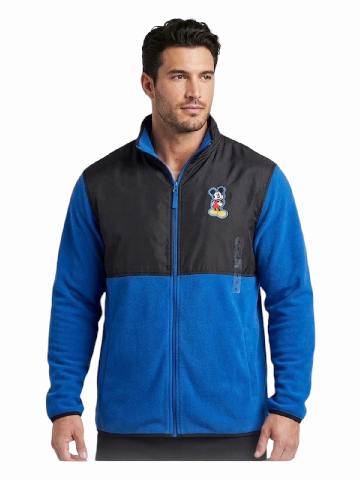 Disney Store Mens Sz XL Mickey Mouse Fleece Qtr Zip Men's Jacket Blue Black NWT image 1