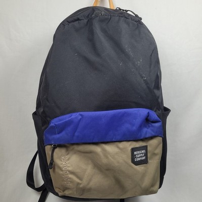 Herschel Supply Co Rundle Backpack Black Blue Tan Trail Nylon Laptop Bookbag