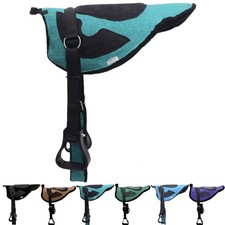 Solid Bareback Pad Suede Leather Padded Sheet with Girth  Stirrups Turquoise 