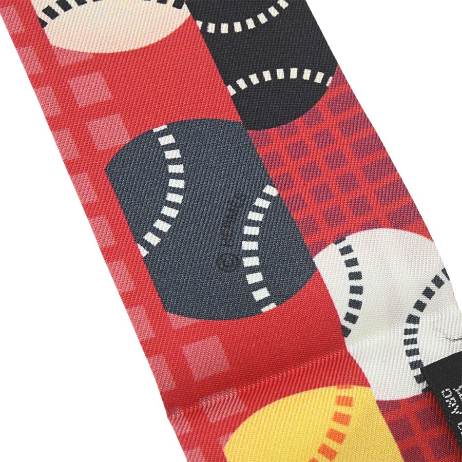 HERMES Twilly Baseball Pattern Multicolor 100 Sil… - image 6