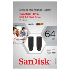 SANDISK ULTRA USB 3.0 FLASH DRIVES 64GB 2-PACK *NEW