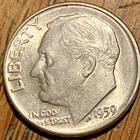 1959-D SILVER ROOSEVELT DIME - 0.0723ASW - AU/UNC